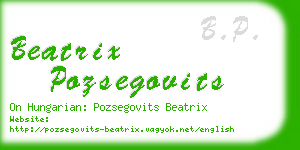 beatrix pozsegovits business card